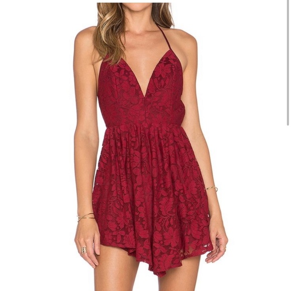 NBD Dresses & Skirts - NBD X Revolve Red Lace Get Out Dress Medium